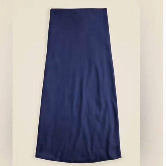 J. Crew Navy Gwyneth Slip Skirt Size Large - Picture 2 of 7